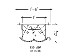 Clamshell Gates - Flared Low Headroom Clamshell Gates