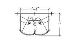 Flared Low Headroom Clamshell Gates